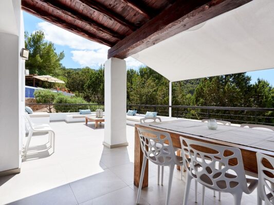 Outside shade photo - Casa Kiva: 6 bedroom child friendly luxury villa with infinity pool in Es Cubells, Ibiza