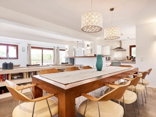 Dining table photo - Casa Kiva: 6 bedroom child friendly luxury villa with infinity pool in Es Cubells, Ibiza