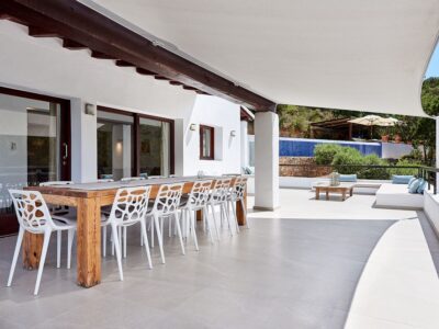 Outdoor dining photo - Casa Kiva: 6 bedroom child friendly luxury villa with infinity pool in Es Cubells, Ibiza