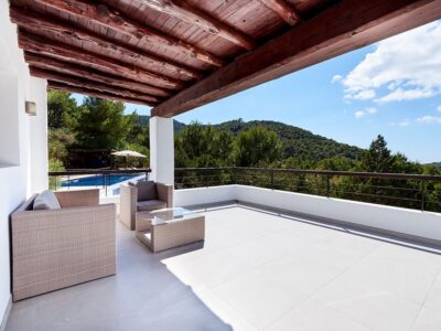 Terrace shade photo - Casa Kiva: 6 bedroom child friendly luxury villa with infinity pool in Es Cubells, Ibiza