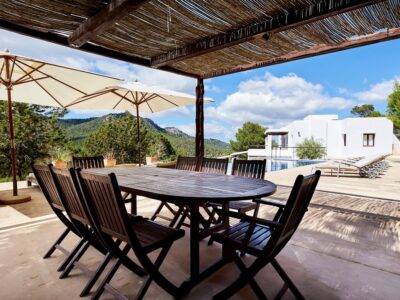 Covered seating outdoor space photo - Casa Kiva: 6 bedroom child friendly luxury villa with infinity pool in Es Cubells, Ibiza
