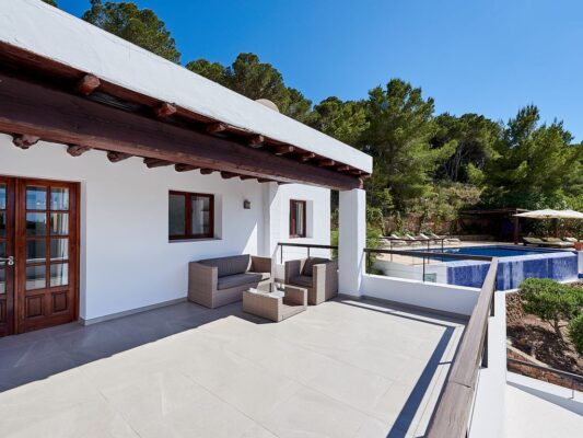 Terrace photo - Casa Kiva: 6 bedroom child friendly luxury villa with infinity pool in Es Cubells, Ibiza